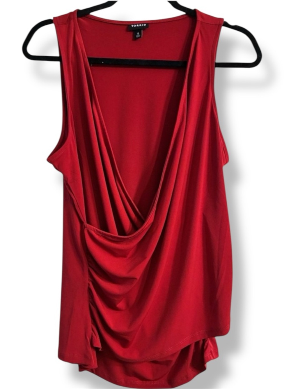 ❤️ Torrid Red Draped Front Tank Top Size 0 Plus / Large 12, EUC